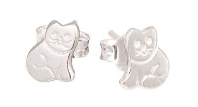 Sterling Silver Cat Studs