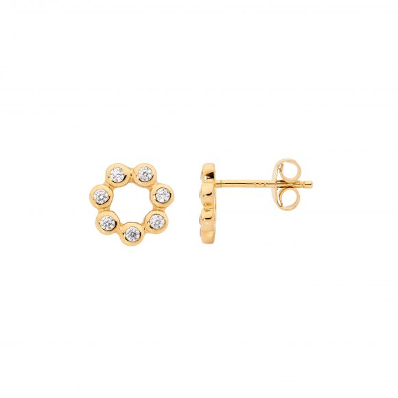 Ellani Gold Plated CZ Studs