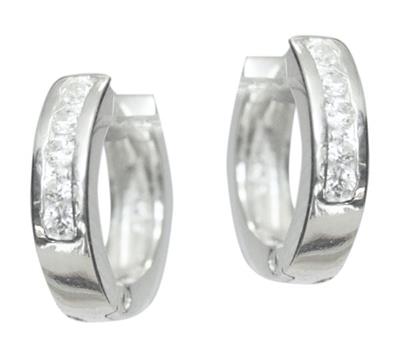 Sterling Silver CZ Huggies