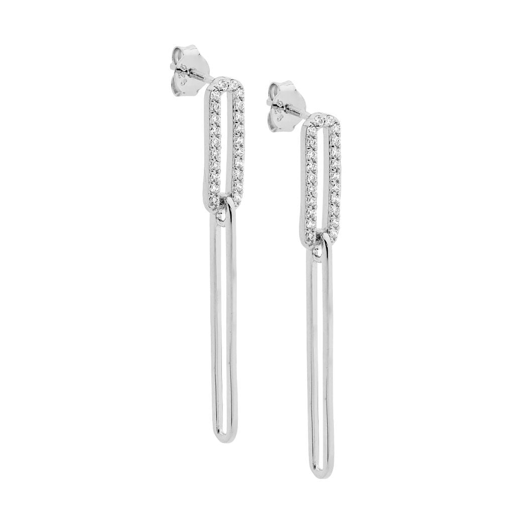 Sterling Silver Cubic Zirconia Drop Earrings