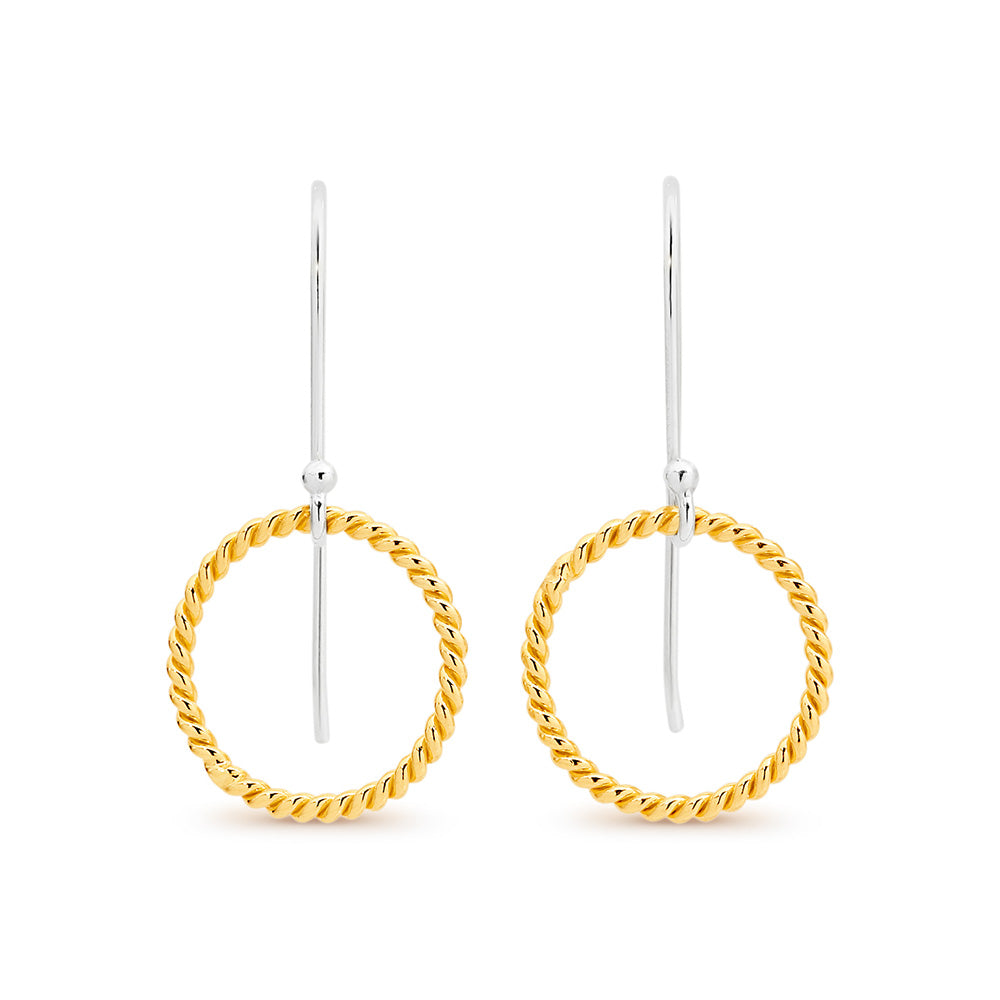 Sterling Silver Gold Rope Earrings