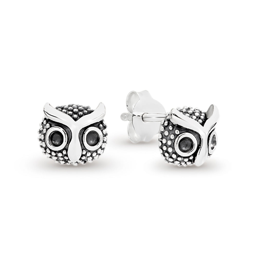 Sterling Silver Owl Earrings