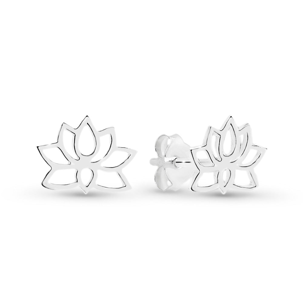 Sterling Silver Lotus Studs