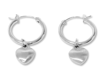 Steel Me Stainless Steel Hoop With Heart Earring