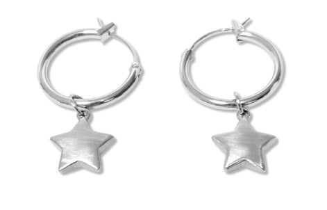 Steel Me Stainless Steel Hoop Earrings With Star