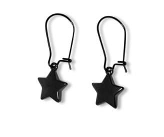 Steel Me Star Gunmetal Hook Earrings