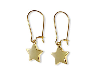 Steel Me Star Yellow Gold Hook Earrings