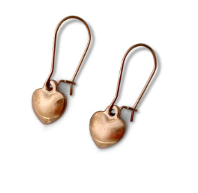 Steel Me Heart Rose Gold Hook Earrings