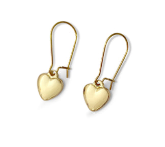 Steel Me Heart Yellow Gold Hook Earring