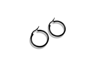 Hoop Earrings Stainless Steel Black