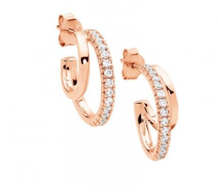 Ellanis Rose Gold Platted Double Hoop Earrings