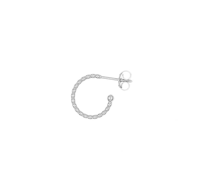 Sterling Silver Half Ball Hoop Earrings