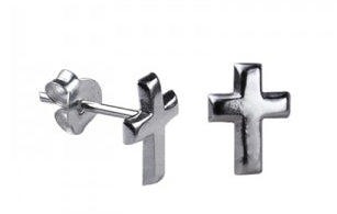 Sterling Silver Cross Studs