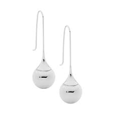 Stainless Steel Long Drop With Ball Earrings