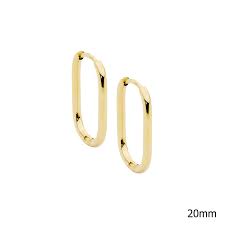 Stainless Steel gold plated oval hoop earrings