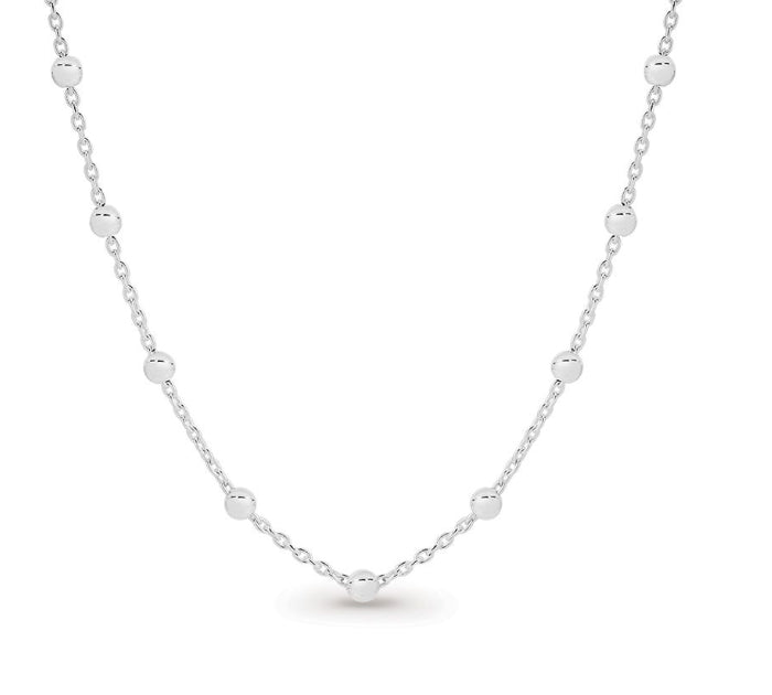 Sterling Silver Cable And Ball 45cm Chain