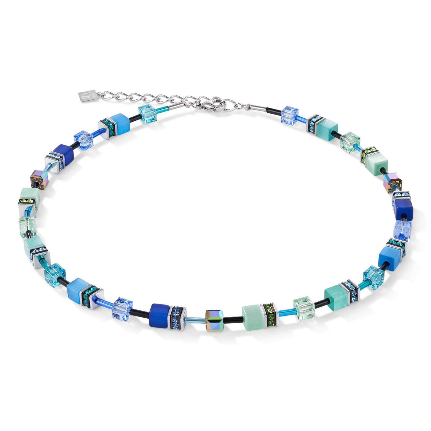 Coeur De Lion Blue Geo Cube Necklace