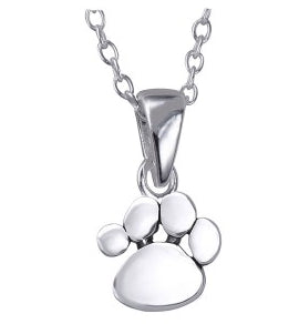 Sterling Silver Paw Print Necklace