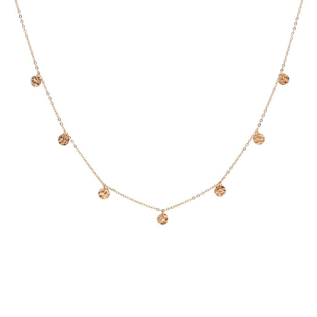 Rose Gold Plated Stainless Steel 7 Disc Necklace