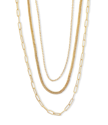 Steel Me Multi Layered Chain Gold Plate