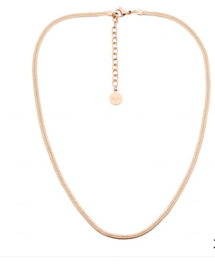 Womans 40CM Stainless Steel Rose Gold Plated Herringbone Chain