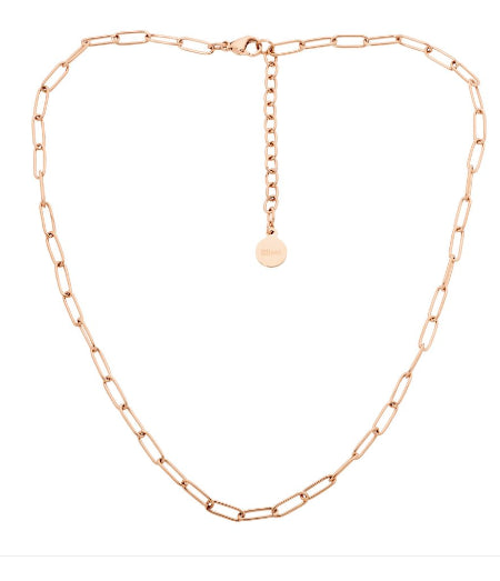 Womans Rose Gold Platted 40CM Stainless Steel Paperclip Chain