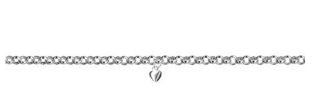 sterling silver 25cm round belcher anklet with 1 heart