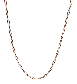 Rose Gold Plate On Stainless Steel 85Cm Paper Clip Link Chain